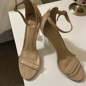 Nude/clear heels